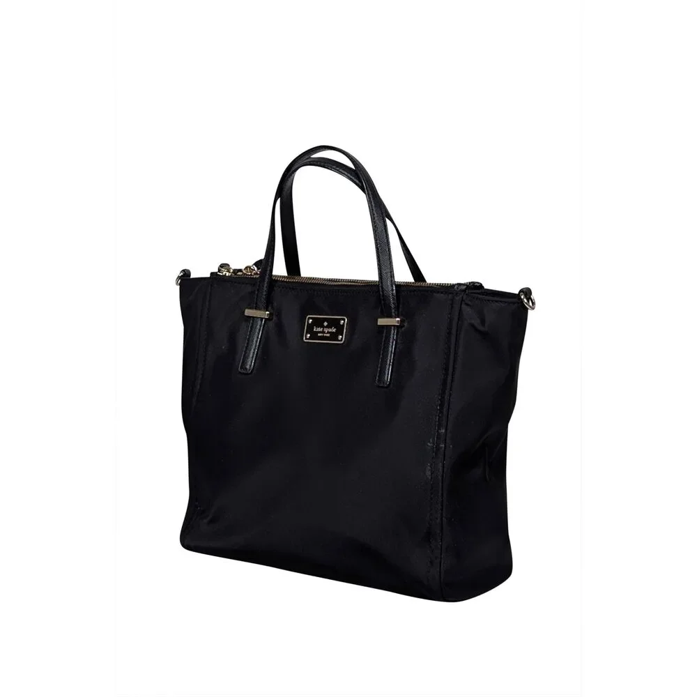 Kate Spade - Black Nylon Double Zipper Medium Satchel bag